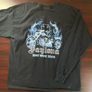 Vintage Daytona Bike Week T Shirt Chopper Motorcycle Long Sleeve Shirt Size XXL